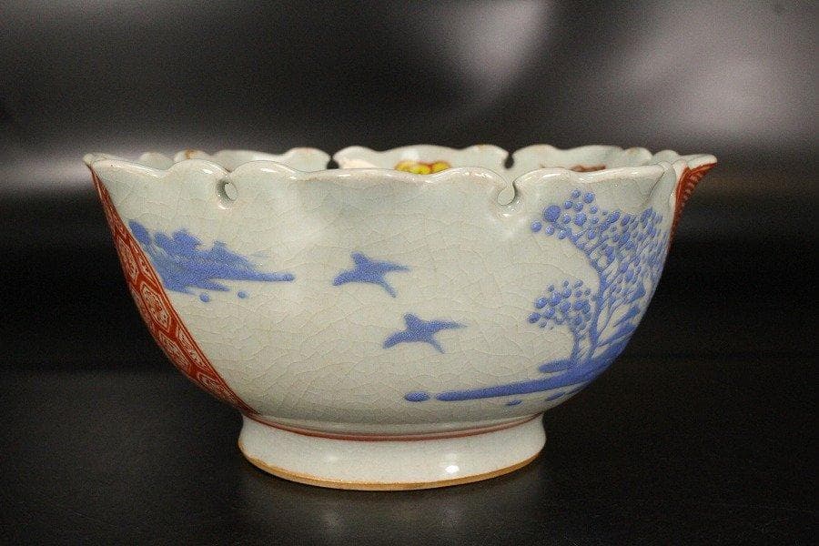 古萬古 赤絵 在印 落雁 鉢 菓子器 茶道具 旧家蔵出 - メルカリ