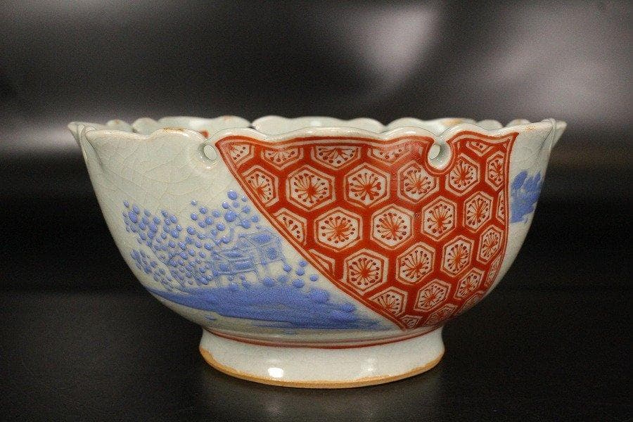 古萬古 赤絵 在印 落雁 鉢 菓子器 茶道具 旧家蔵出 - メルカリ