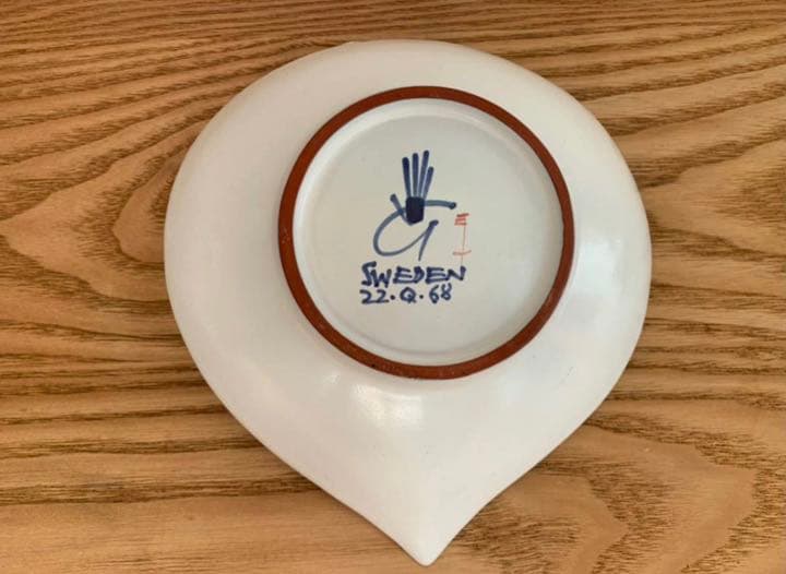 Gustavsbergグスタフスベリ リンドベリ＊ファイアンス＊リーフ皿