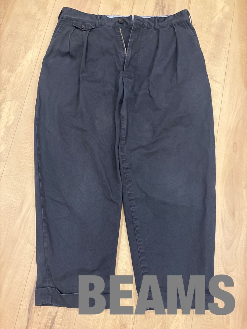 BEAMS】ネイビー 2プリーツ チノパン BEAMS MEN｜BEAMS PLUS｜2