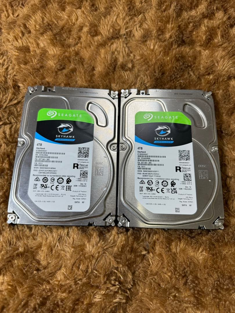 SEAGATE Skyhawk 4TB HDD 2個