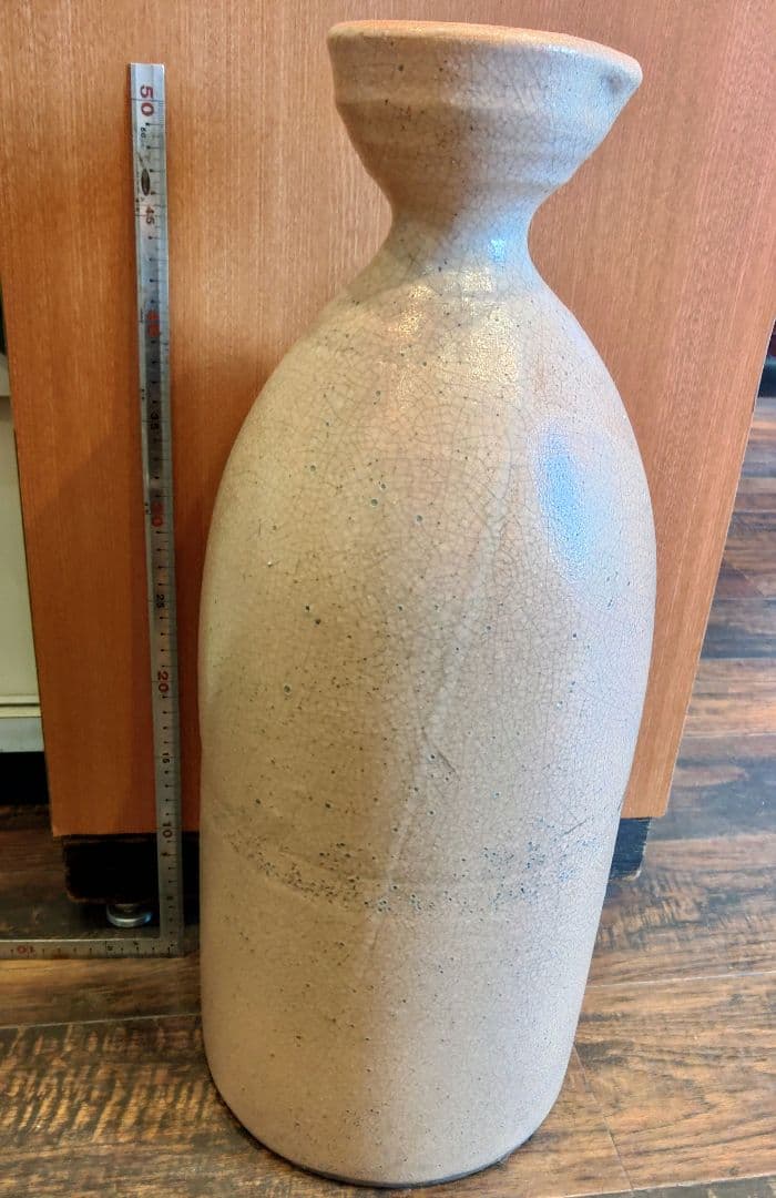 大津絵 徳利 鬼の寒念仏 超特大 高さ約52cm 陶器製 酒