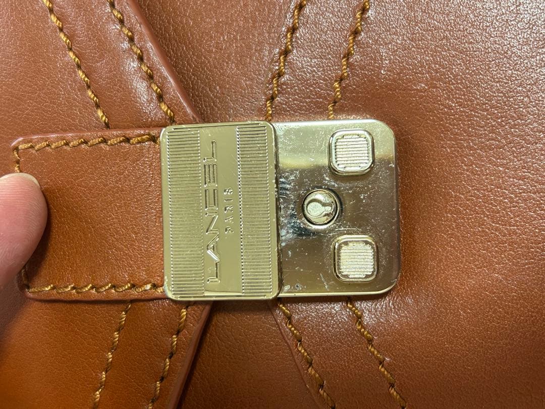 LANCELランセル ブラウンレザー ビジネスバッグ