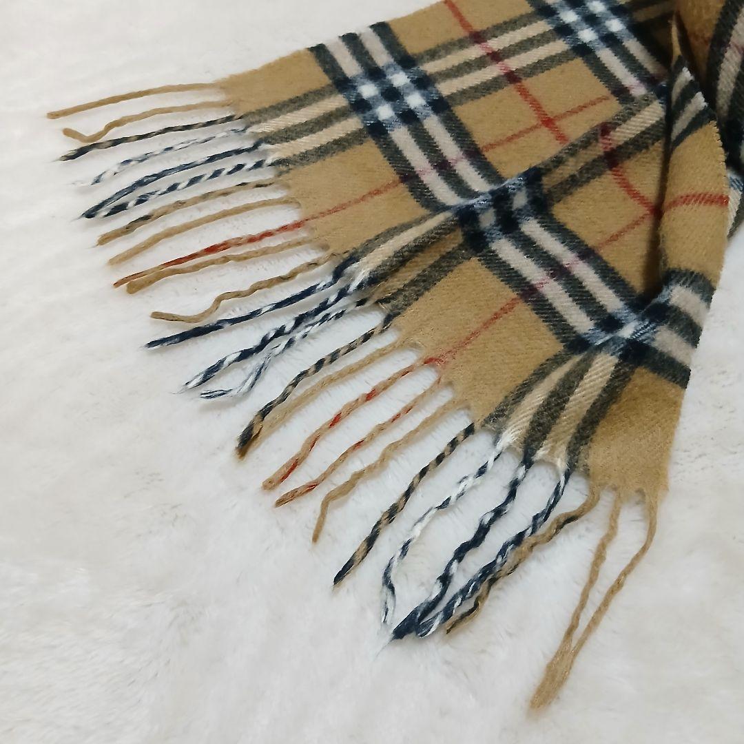 美品/英国製】Burberrys ノバチェック ラムウールマフラー ベージュ