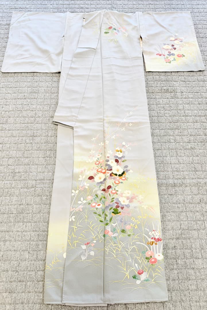 高級 訪問着 正絹 袷 ブルー 友禅 金彩 暈し染め フォーマル - メルカリ