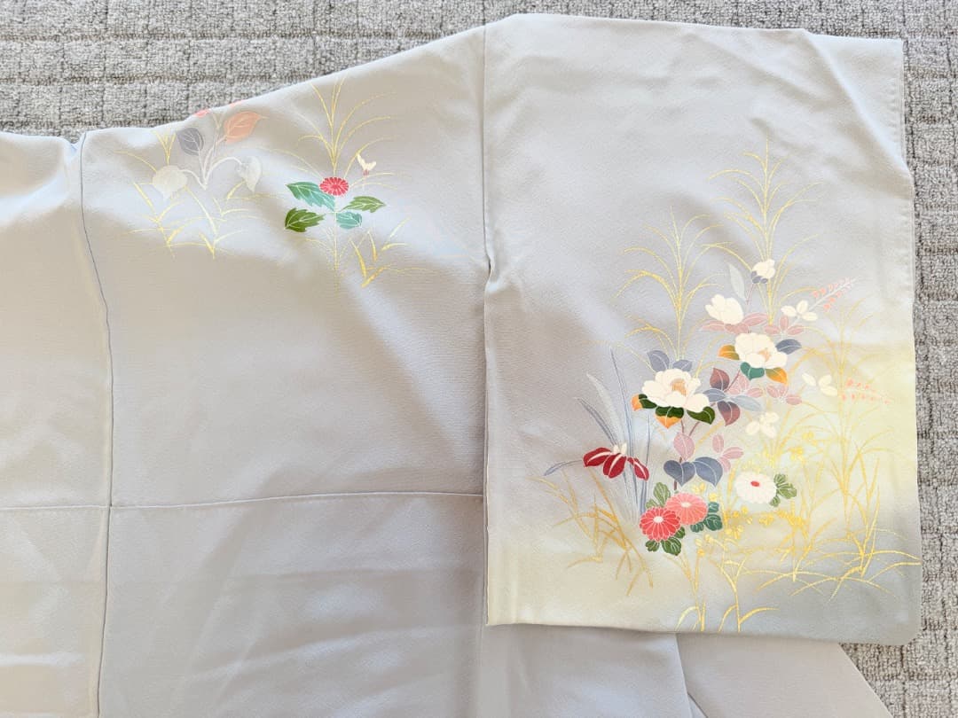 高級 訪問着 正絹 袷 ブルー 友禅 金彩 暈し染め フォーマル - メルカリ