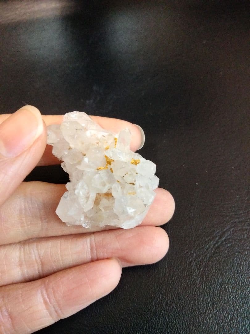 国産鉱物 山梨県 塩山竹森山 天然水晶 虹入り トルマリン入り水晶 番号77