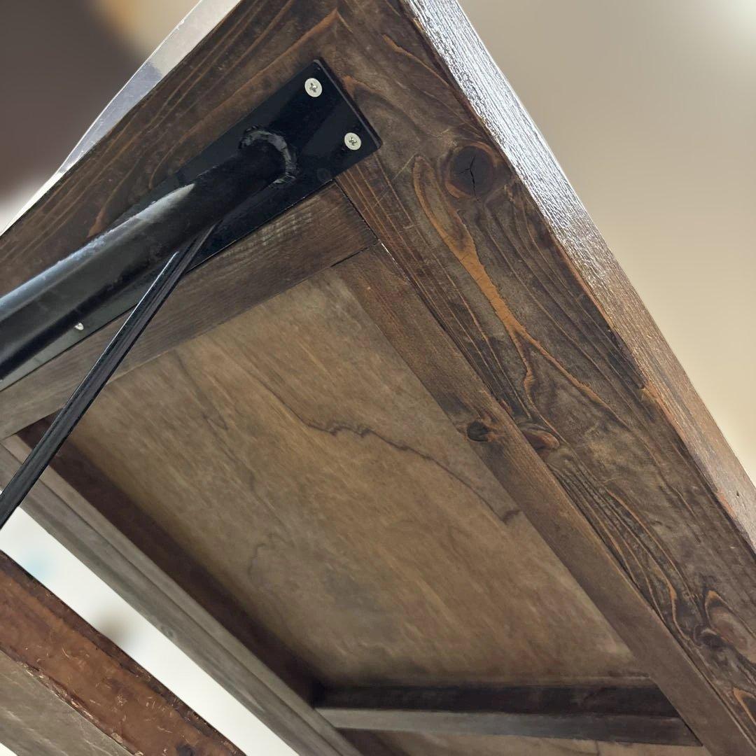 【used】アンティーク　ダイニングテーブル　オレンジタイル　ヴィンテージ