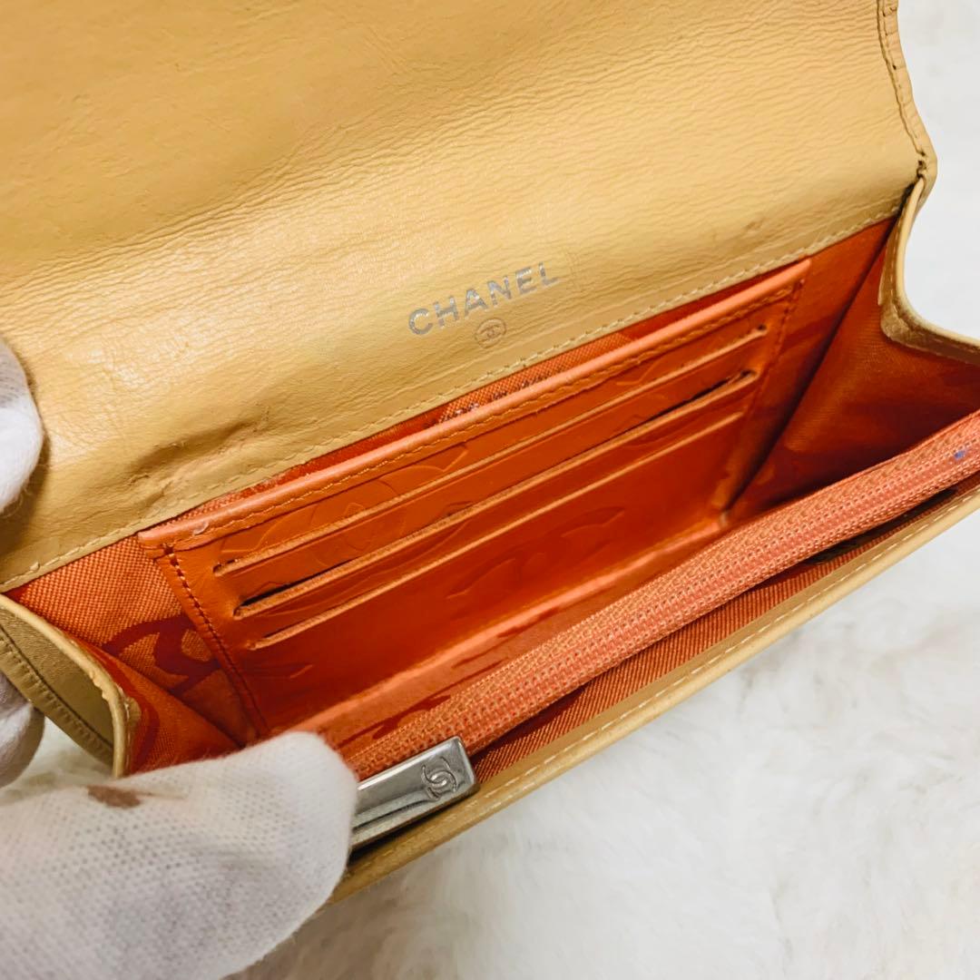 なな様専用シャネル カンボンライン ミニ財布 ラムスキン ベージュ