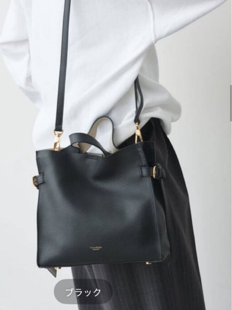 VIOLAd'ORO収納袋付きサイドベルトレザートートバック一度のみ使用美品