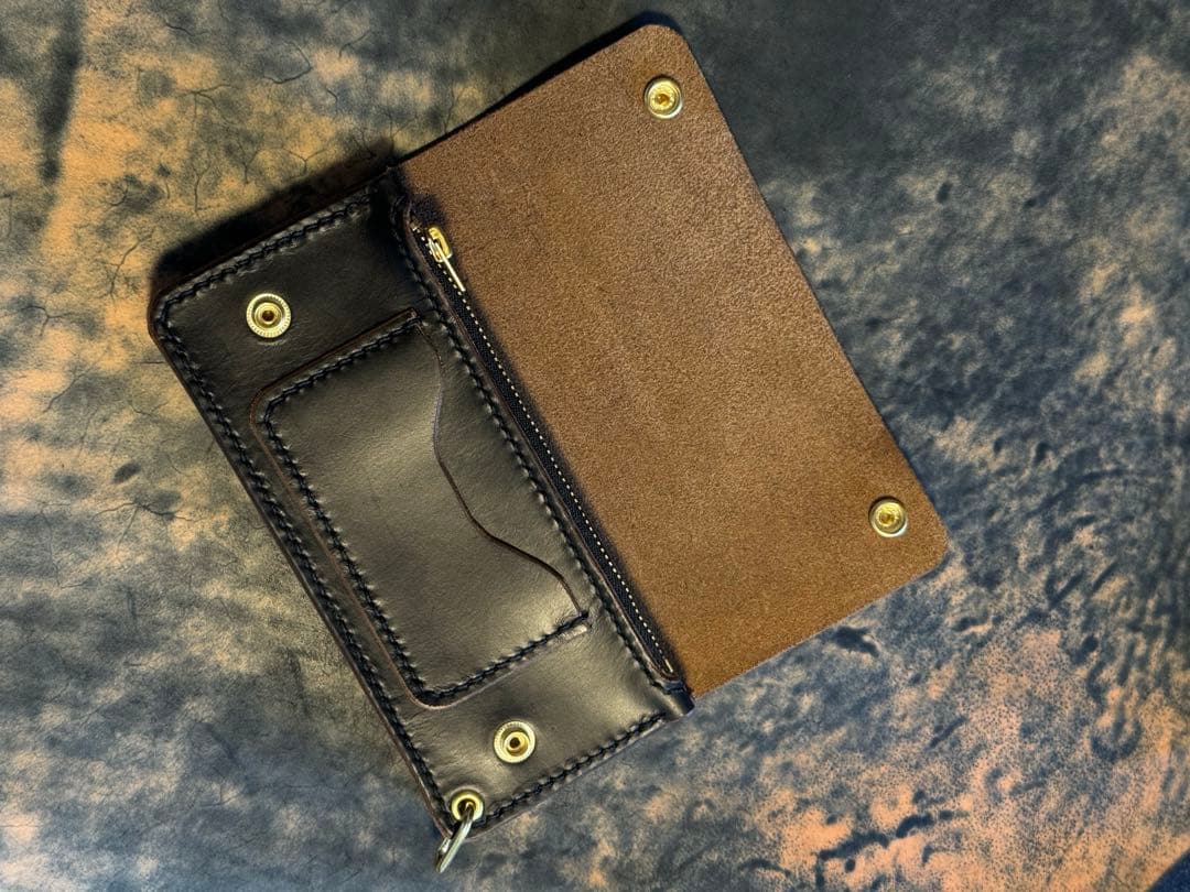 HORWEEN クロムエクセル(茶芯)トラッカーウォレット＋キーホルダー