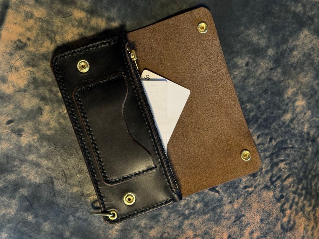 HORWEEN クロムエクセル(茶芯)トラッカーウォレット＋キーホルダー