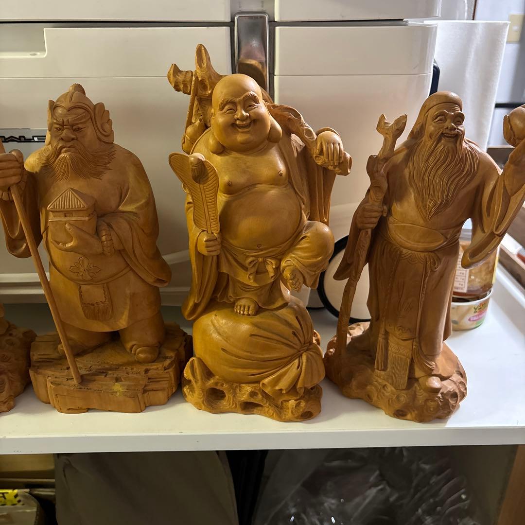 アンティーク！木彫り七福神7体伝統工芸品