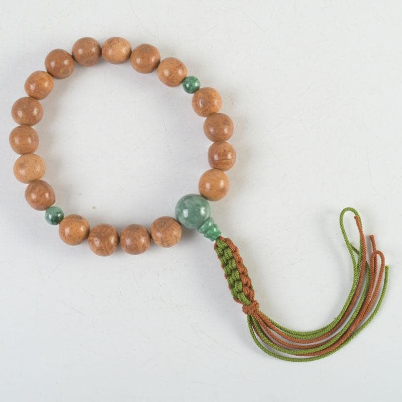 仏教美術 本翡翠 龍眼菩提珠 数珠 念珠 共箱 N 9441