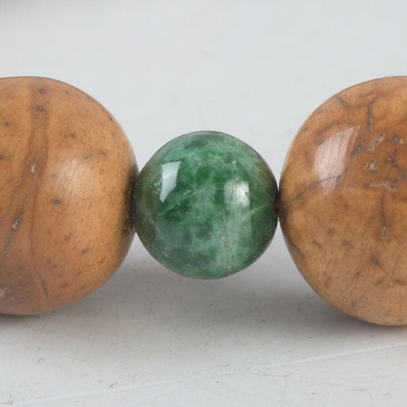 仏教美術 本翡翠 龍眼菩提珠 数珠 念珠 共箱 N 9441