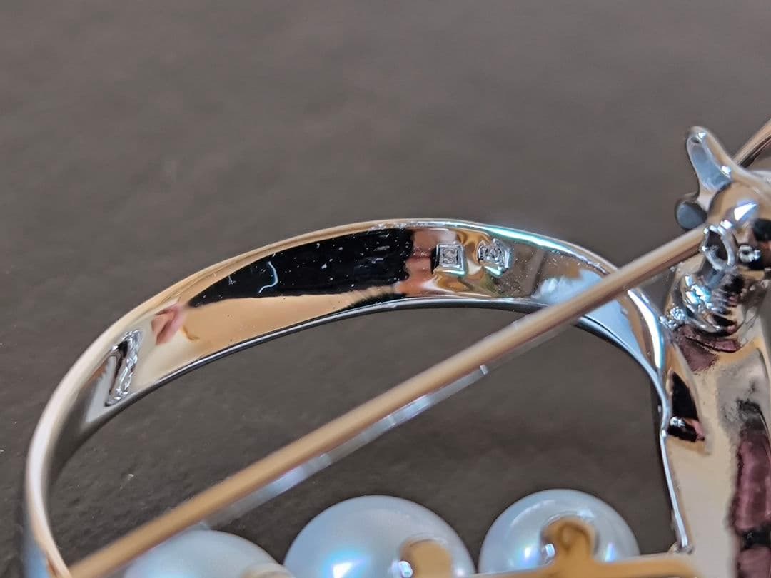 MIKIMOTO ミキモト 5珠 真珠 シルバー silver ブローチ