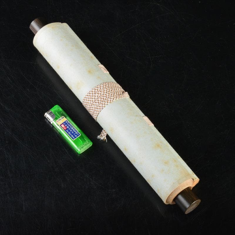 RIO　前大徳藤井誡堂筆　一行書遠山無限碧層々水墨画賛共箱　N　6498A