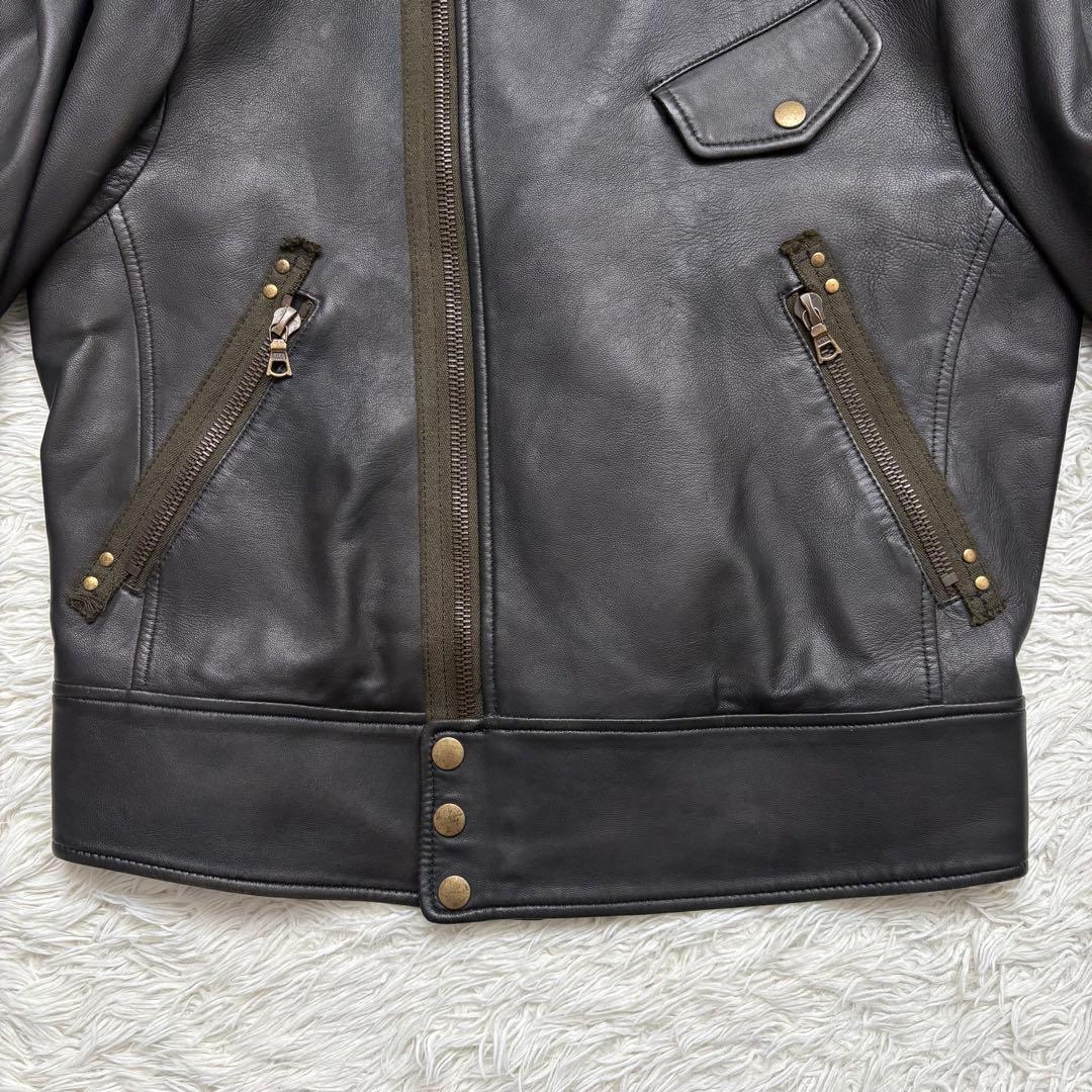 Paul Smith ポールスミス ライダースジャケット キルティング 羊革 黒