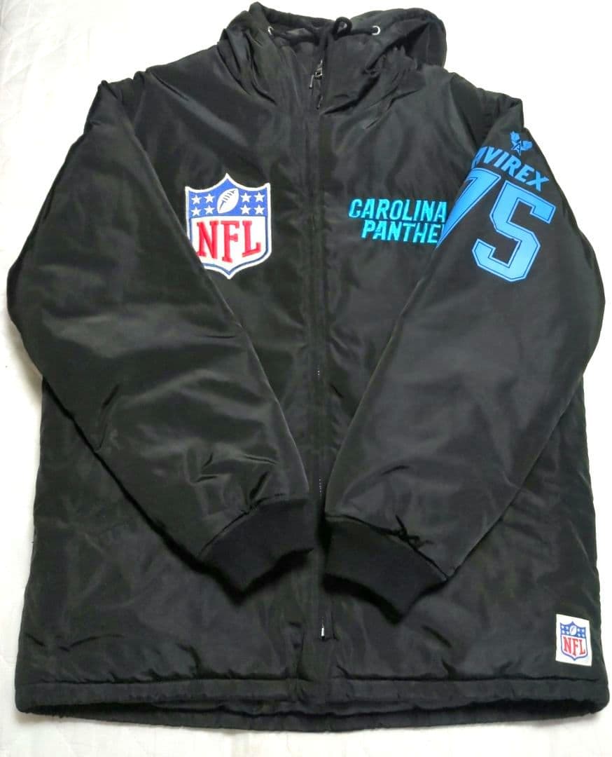 メンズ アウターNFL パンサーズ 刺繍 ダウンジャケット【M】