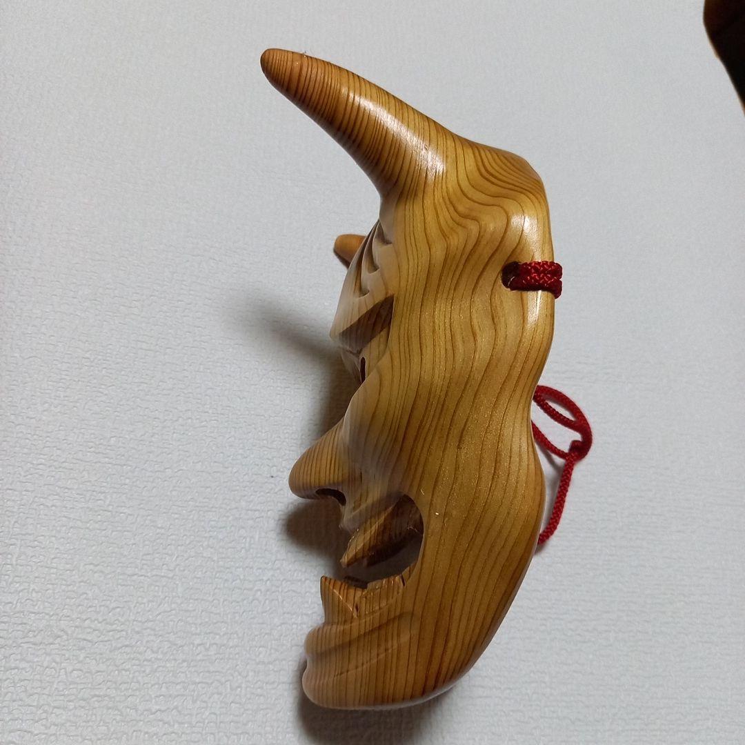 最終値下 千寿 屋久杉 魔除け般若面 谷情雲作