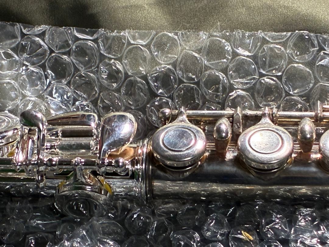 H足部管 銀メッキ洋銀製 C管フルートの高音安定、音色リッチ化に❕良品選定品