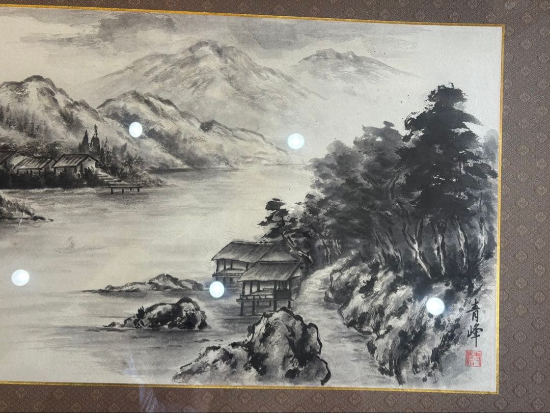 水墨画 / 山水図 】水墨 絵画 骨董品 中国絵画 中国絵図 骨董品 水墨画