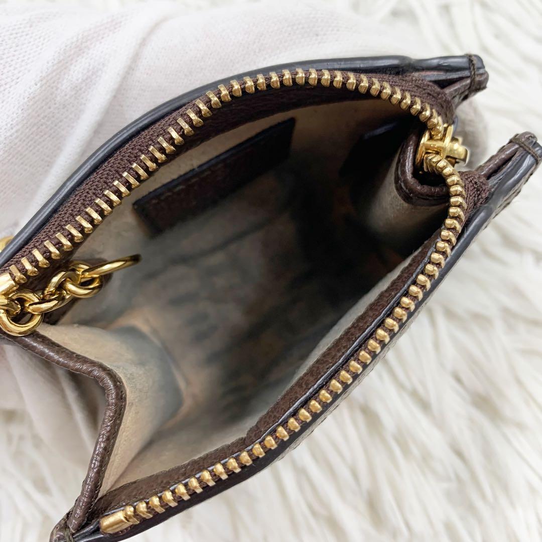 【✨極美品✨】 グッチ オフィディア ケース キーフック付き ブラウン