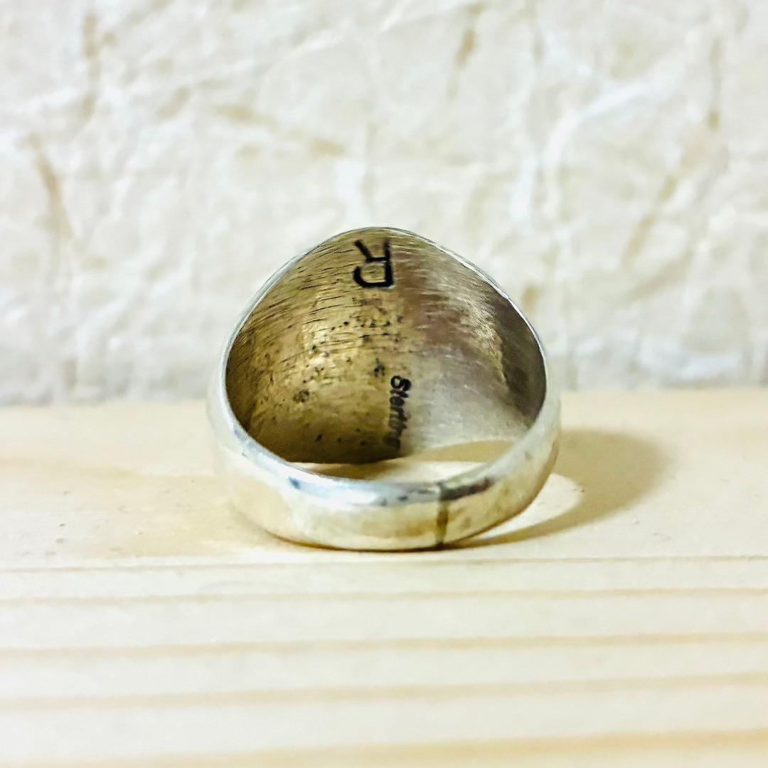 ナバホ族　シルバーリング　ベアパウ　ターコイズ　シャドーボックス　スターリング