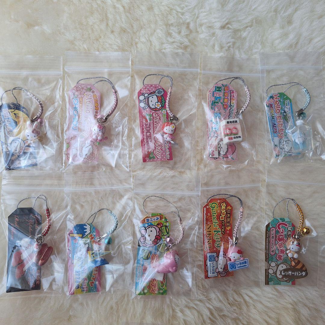 SALE　キティちゃん ご当地 根付け　ストラップ キーホルダー 60個