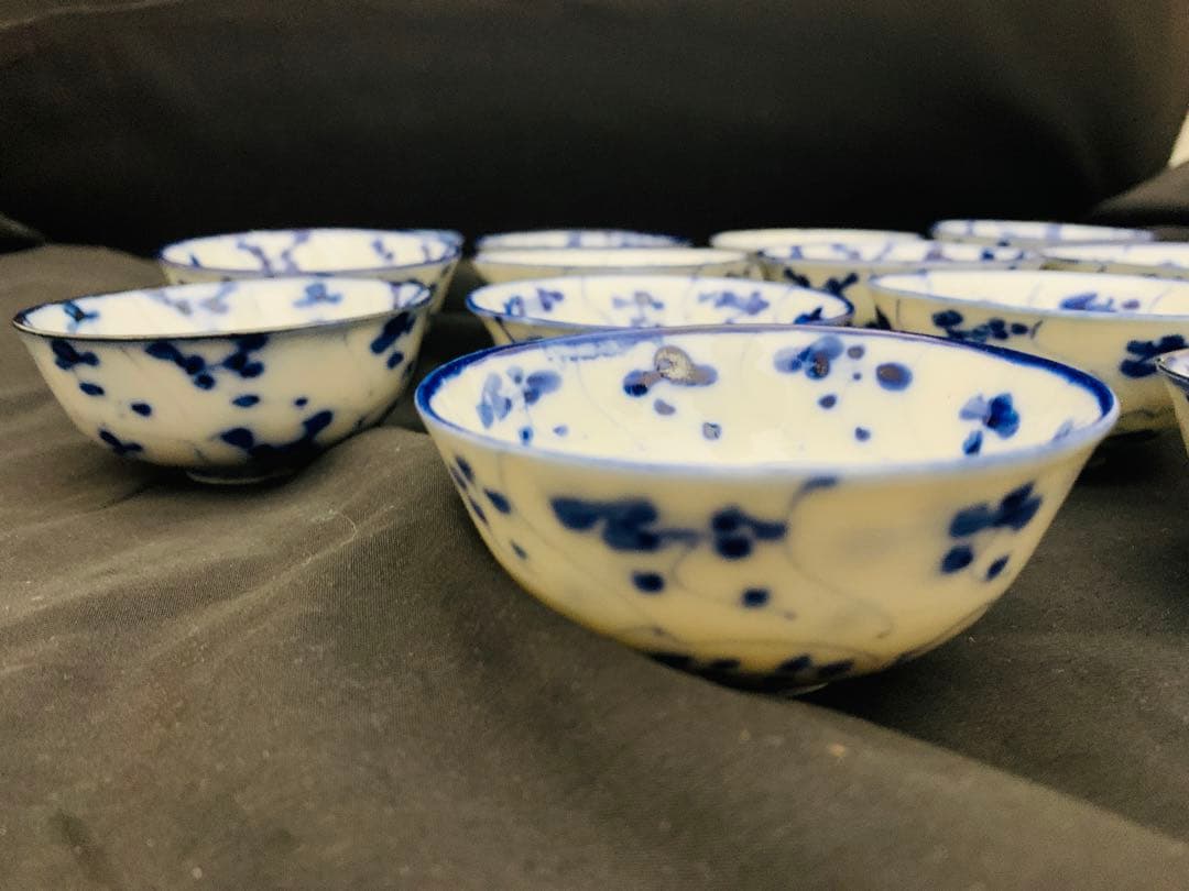 猫叉専用　古伊万里染付　なずな文 煎茶7客 染付なつな文　汲出し