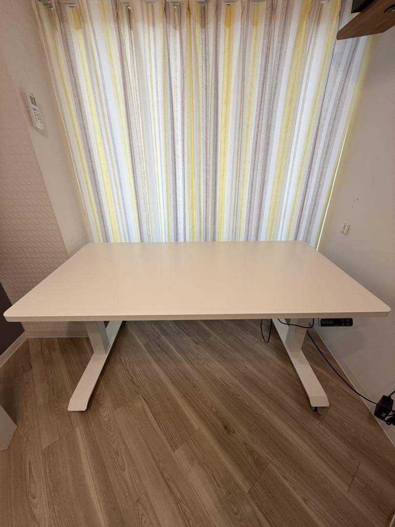 組立不要【Flexispot E7】 キャスター付 140cm ホワイト