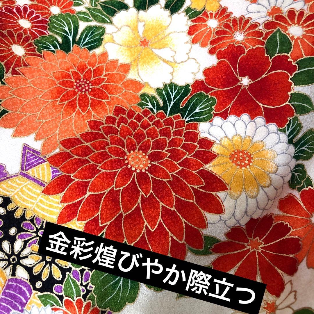 七五三 七歳‼️人気 Blueに花籠菊金彩煌びやか際立つ‼️安心フルセット