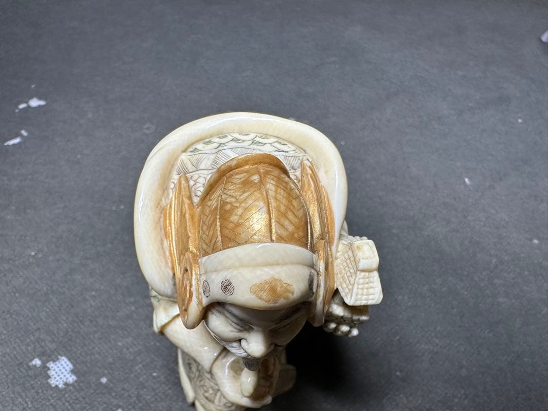 極上 天然素材 七福神 置物 根付 アンティーク 和彫 骨董 飾り物 古美術品