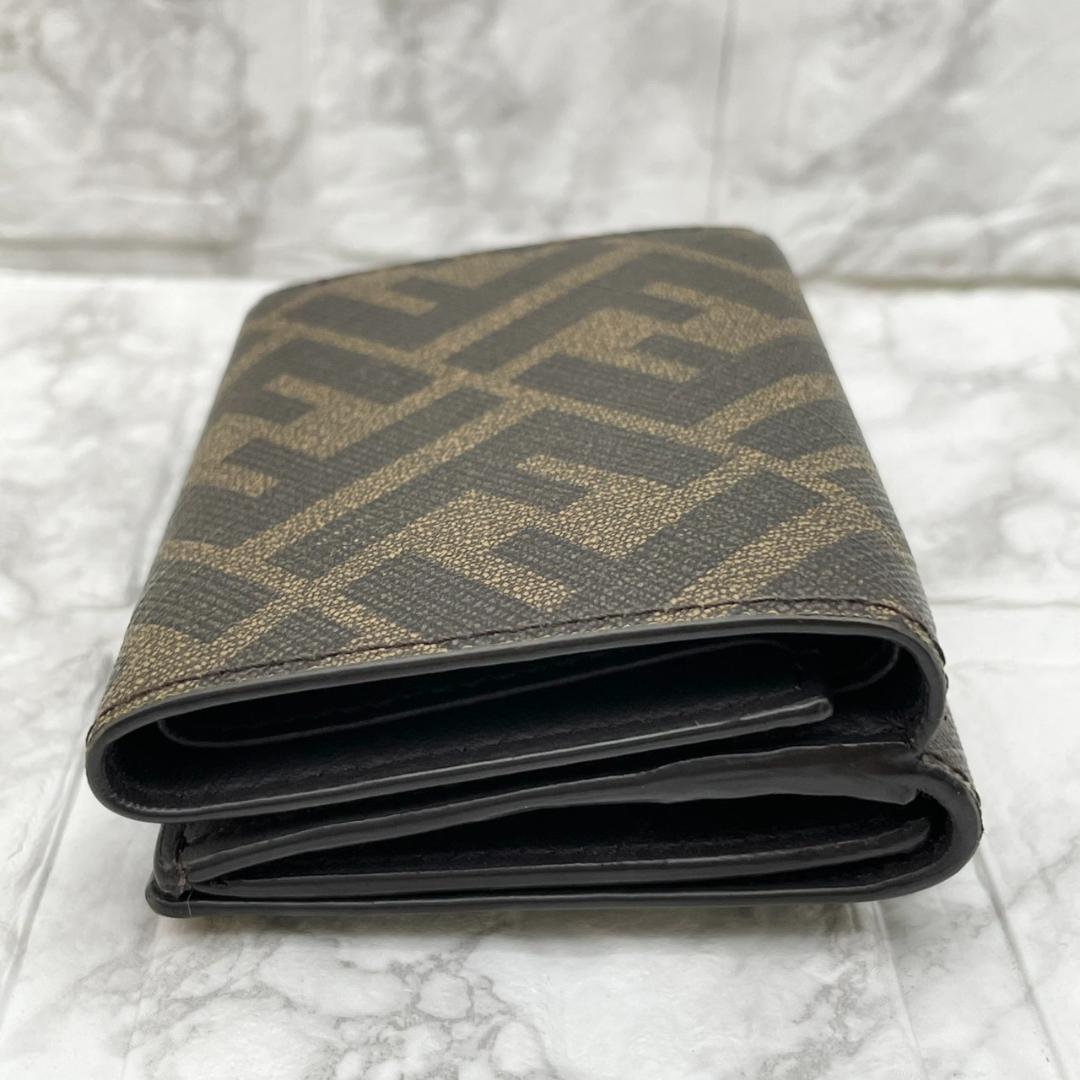 極美品✨️FENDI フェンディ 三つ折り財布 ズッカ レザー PVC 総柄 美品