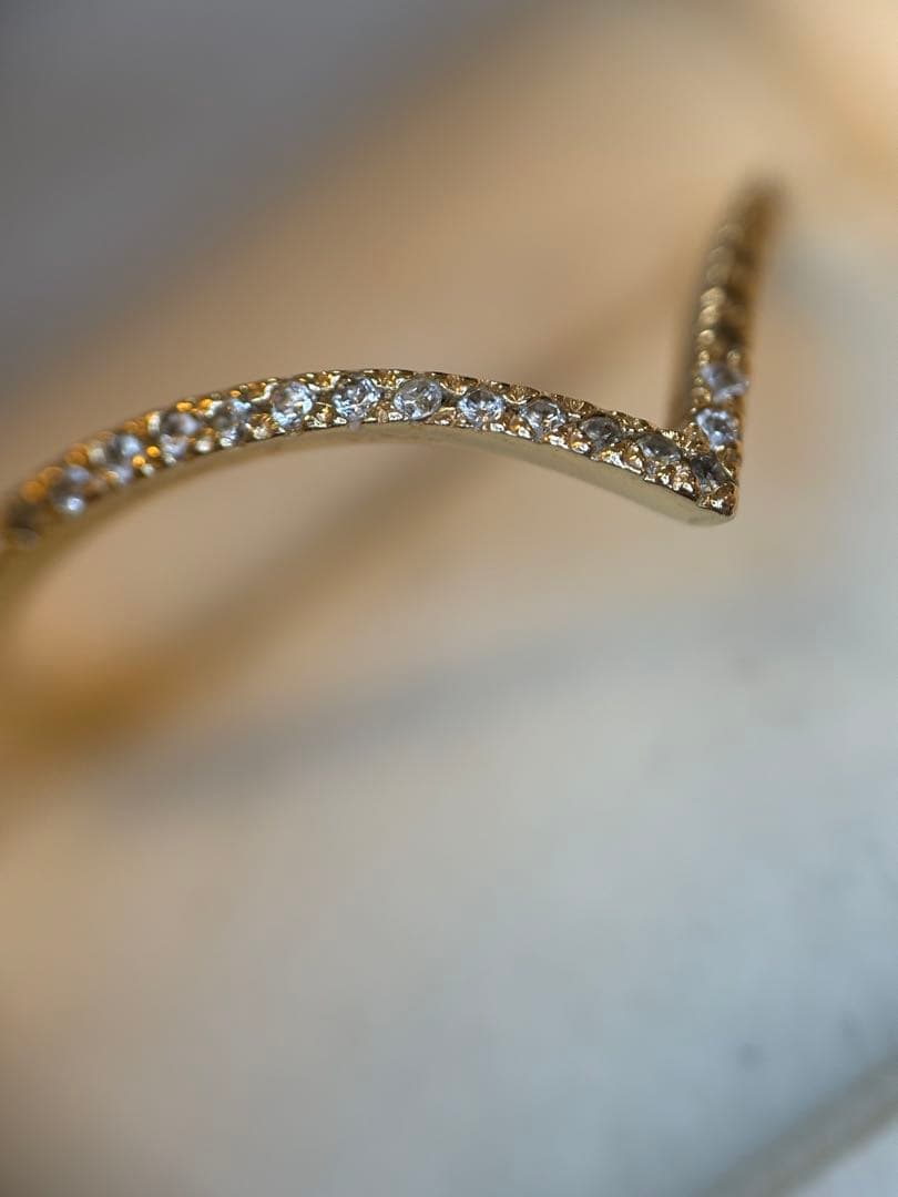 ココシュニック　k10 ダイヤモンド　ハーフエタニティ　v字 リング