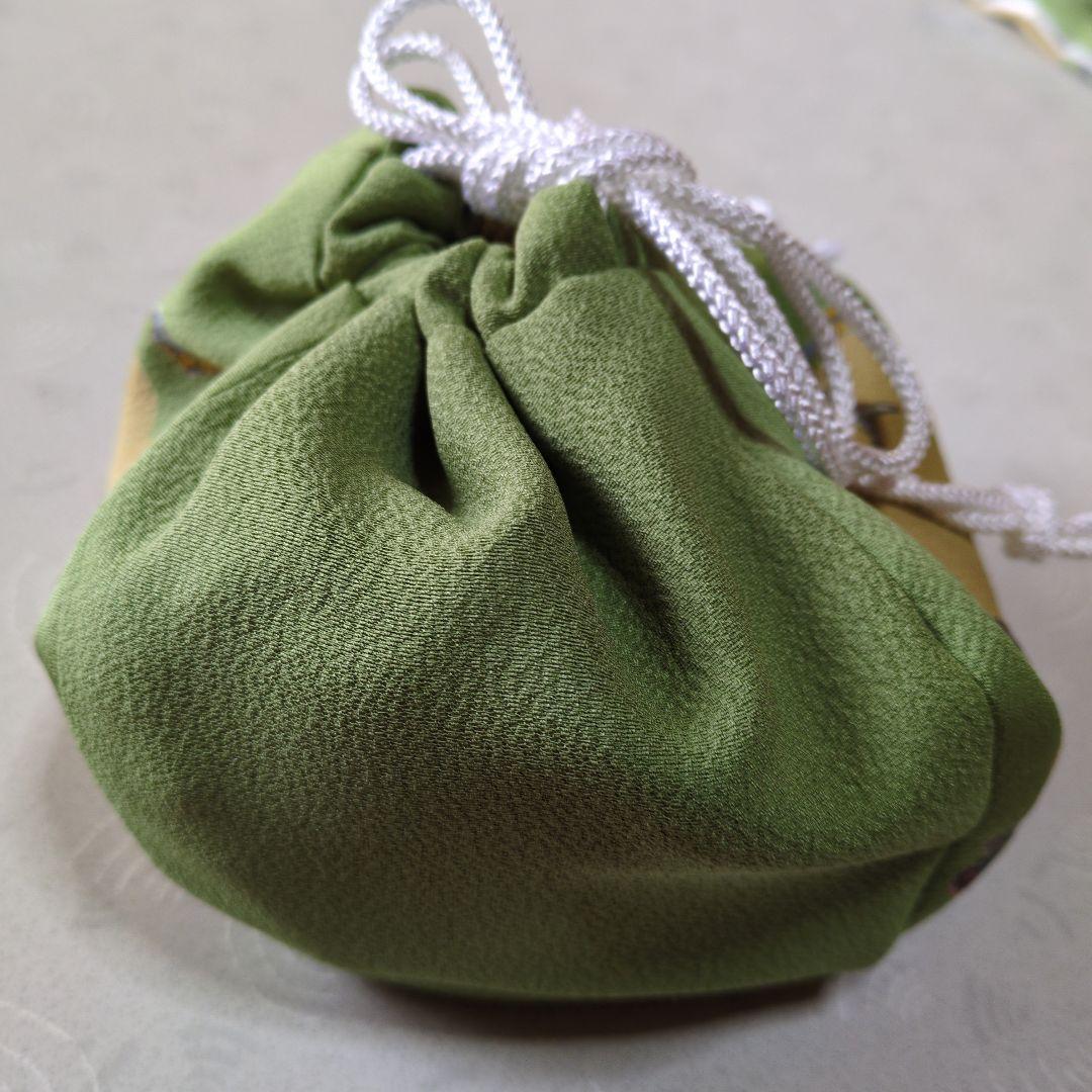 七五三３歳正絹縮緬手縫いの被布と巾着（中綿無し）