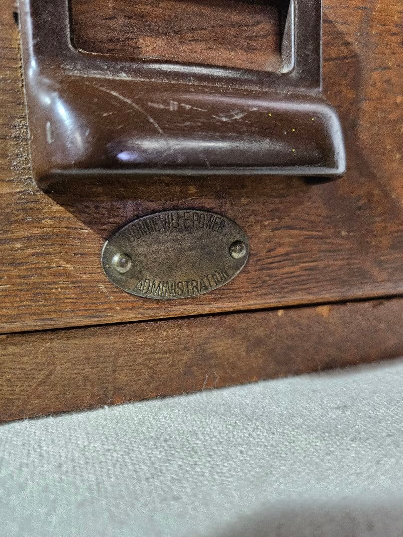 USアンティーク 木製のカードキャビネット ホルダー 卓上 書斎 引出