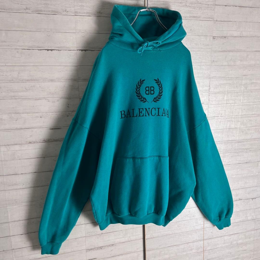 【即完売・希少カラー】 バレンシアガ センターロゴ 入手困難 bbロゴ パーカー