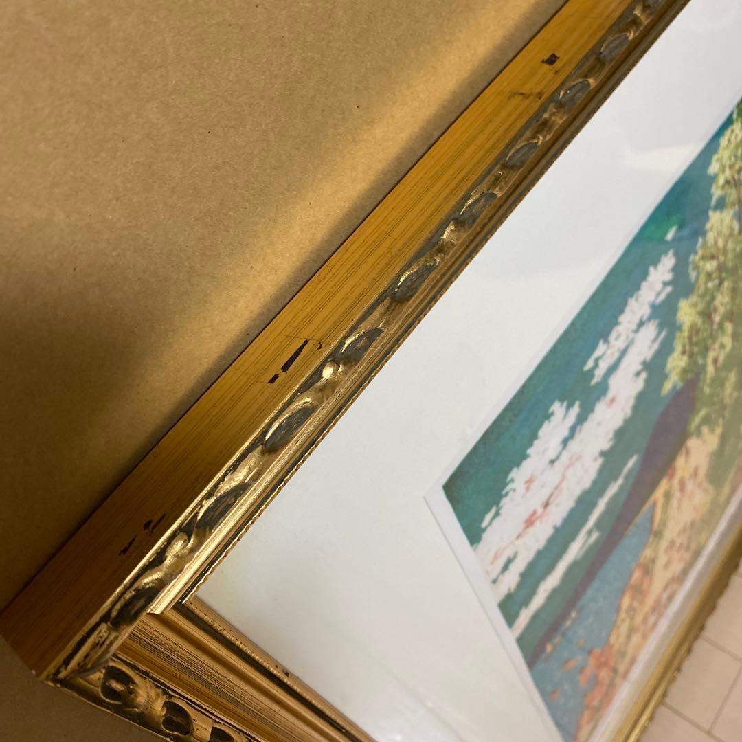 山下清リトグラフ　版画　トンネルのある風景　12号　烙印有り