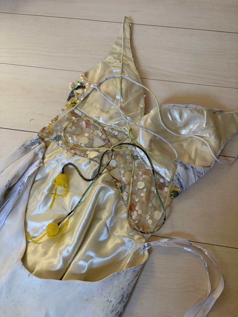 ロングドレス イエロー・グリーン グラデーション