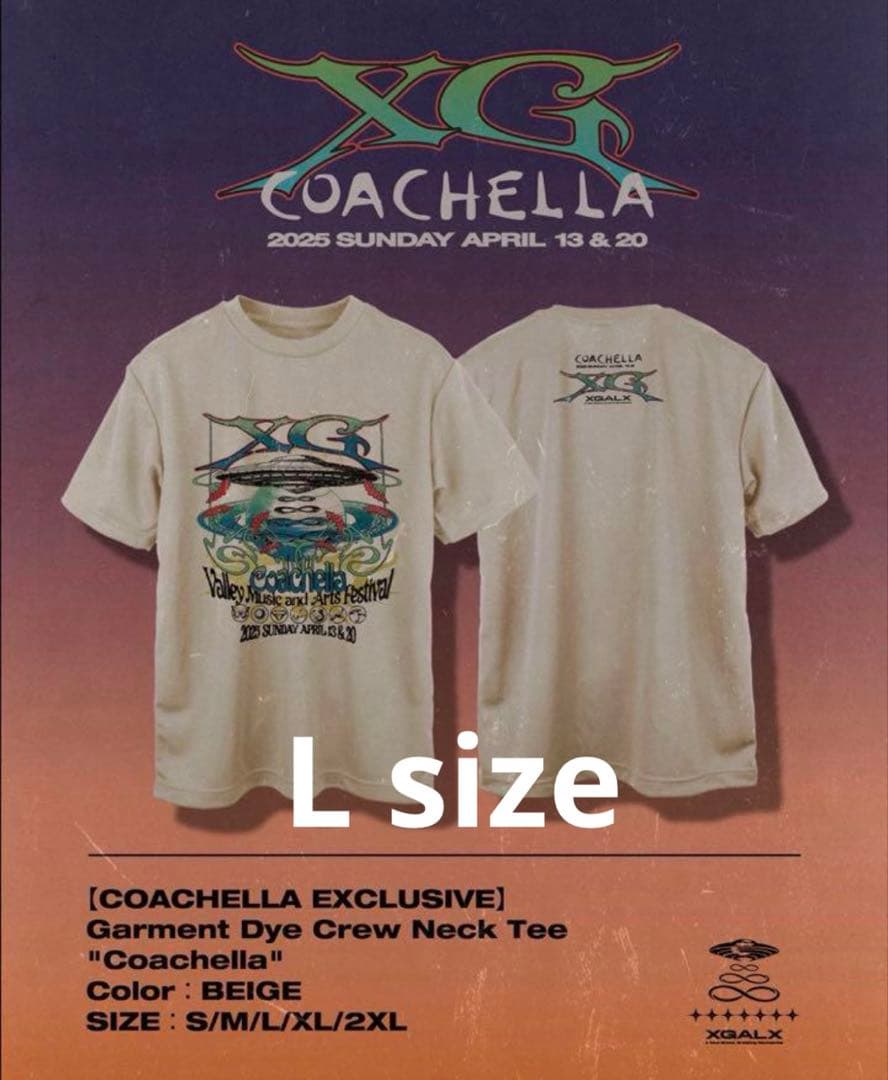 XG Coachellaコーチェラ会場限定 Tシャツ L サイズ - メルカリ