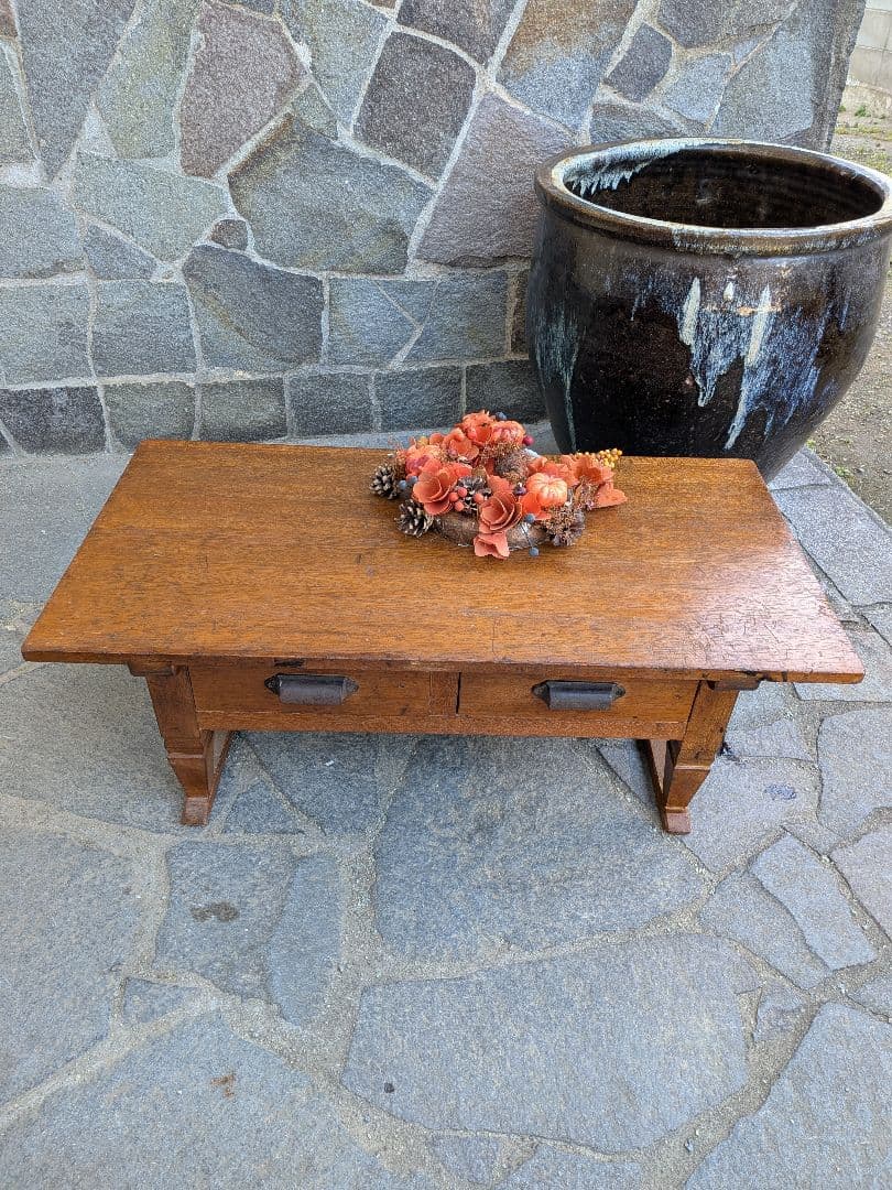 昭和初期木製のアンティークローテーブル 昭和初期木製のアンティークローテーブル