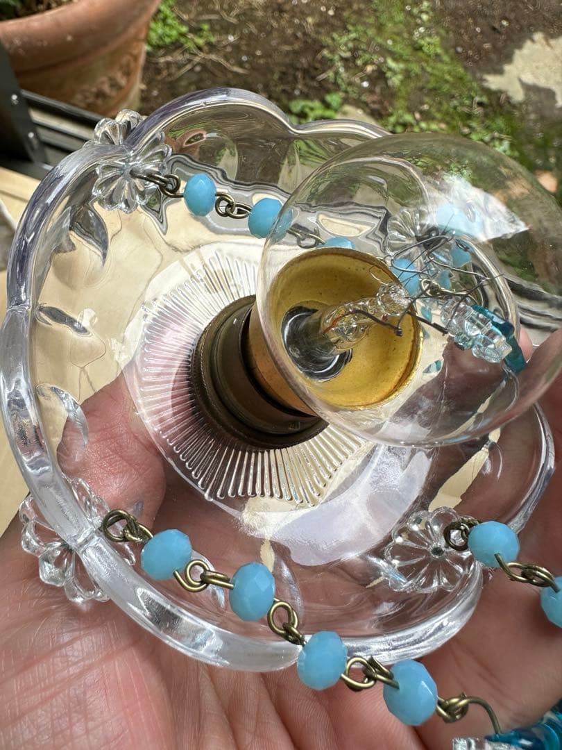 フランス アンティーク スカイブルー・ムラーノガラスの可愛いミニ