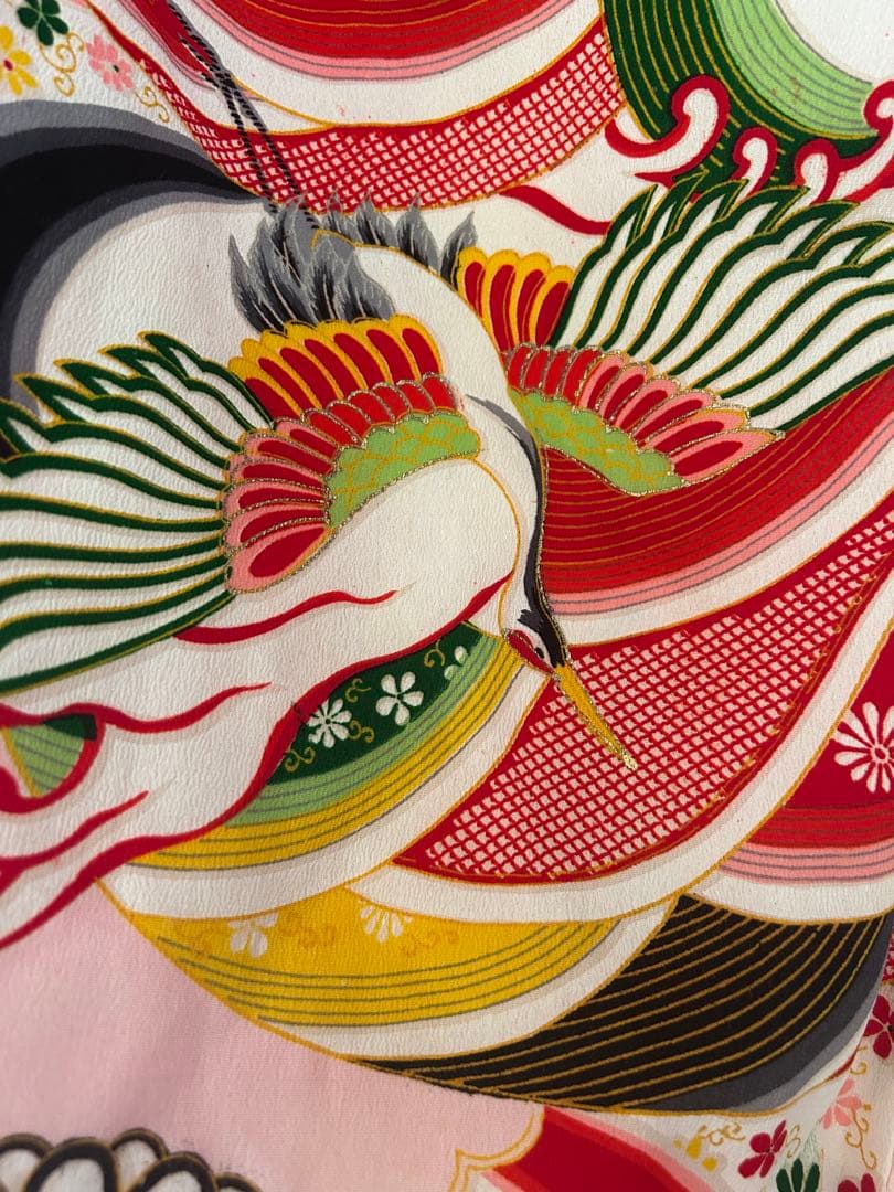 7歳　七五三　アンティーク正絹着物、正絹帯、帯揚げ、帯締め　しごきセット