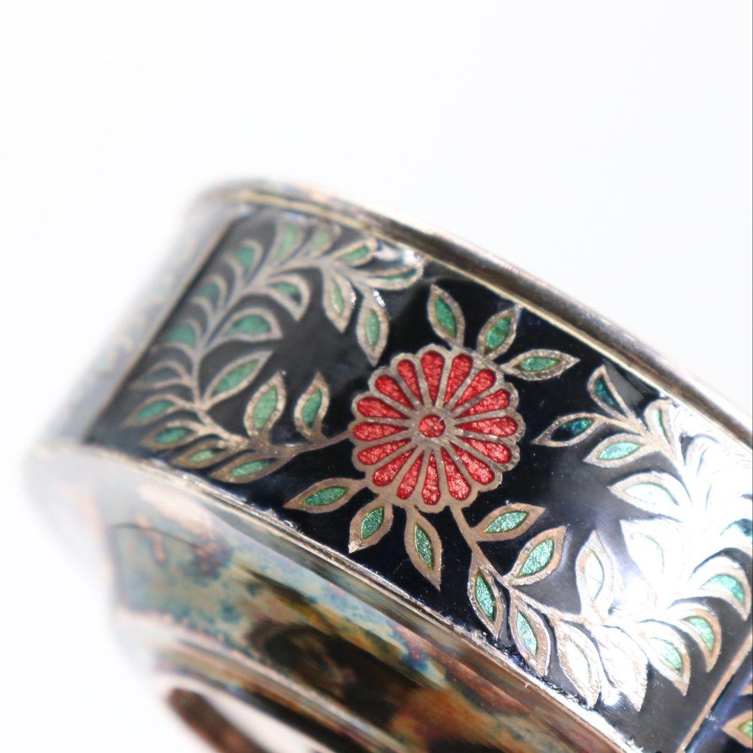 金城向田製 七宝焼 唐草文銀盃 純銀刻印 約72g M829 N1 - メルカリ