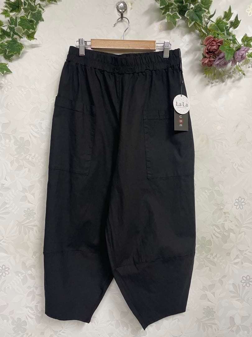 ロータス976新品TRUBE綿ストレッチコクーンパンツ(BK)