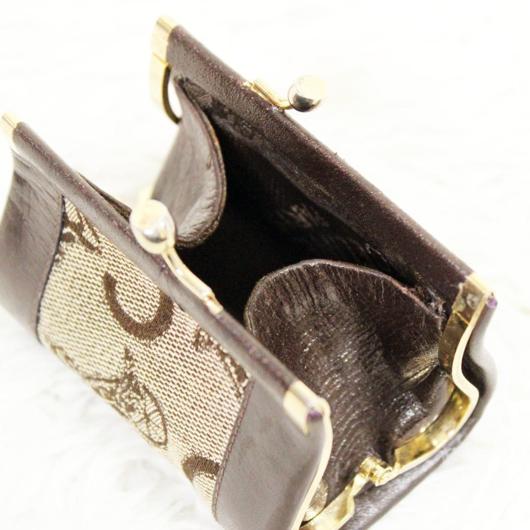 激レア 極美品 セリーヌ ケース がま口 Cサルキー 馬車柄 ブラウン