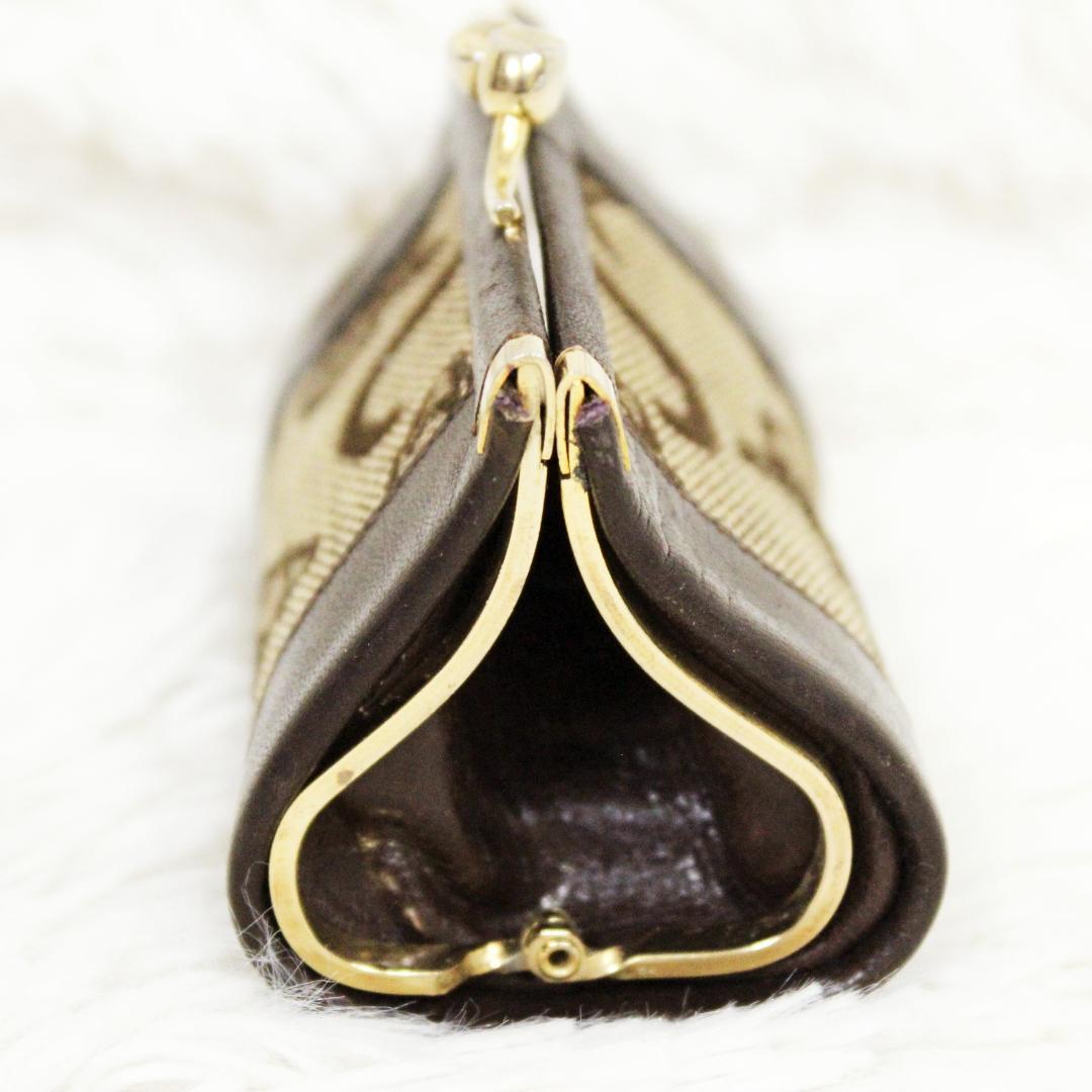 激レア 極美品 セリーヌ ケース がま口 Cサルキー 馬車柄 ブラウン