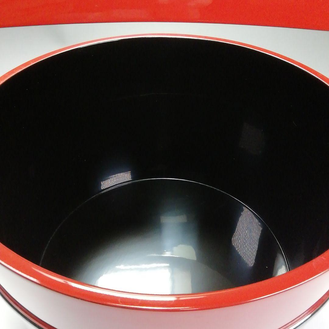 Ｓ４７３　水指　『輪島塗　朱銀箍　手桶水指』『塗師　高崎秋峰』『朱塗』　共箱