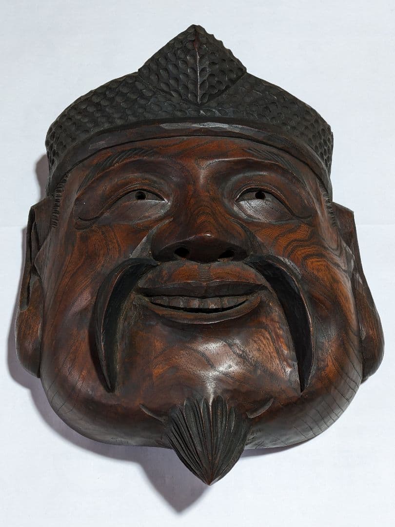 細密彫刻天然素材大黒天恵比寿置物インテリア工芸品美術品A3382